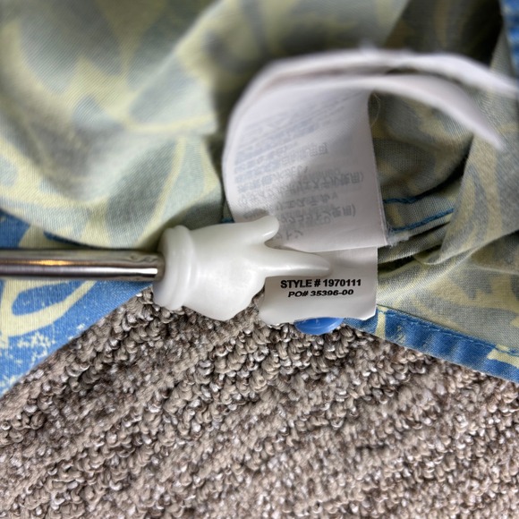 Prana Men's XL Short Sleeve Button Up Shirt Blue Yellow Floral Bird Print Casual - Picture 11 of 12